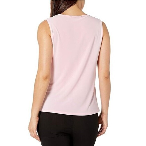 Kasper Cap Sleeveless Knit Cami with Keyhole Neck Plus Size 1X (14/16) - Picture 2 of 11